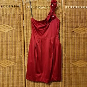 Bisou Bisou Red Satin Cocktail Dress